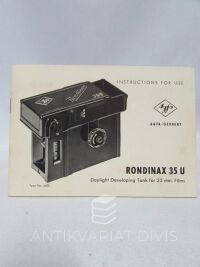kolektiv, autorů, Rondinax 35 U: Dalight Developing Tank for 35 mm. Films: Instrucstions for use, 0