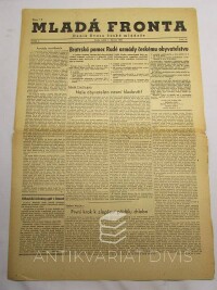 kolektiv, autorů, Mladá Fronta: Deník Svazu české mládeže ročník I. číslo 22, Bratrská pomoc Rudé armády českému obyvatelstvu, 1945