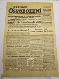 kolektiv, autorů, Lidový deník ročník XXXII. číslo 112, Československá vláda se vrátila do osvobozené Prahy, 1945