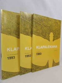 kolektiv, autorů, Klapalekiana 1993 No. 1-4, Supplementum, 1993