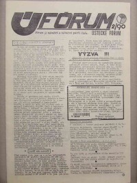 kolektiv, autorů, Ústecké fórum: Fórum je náměstí a náměstí patří lidu, číslo 2, ročník 1990, 1990
