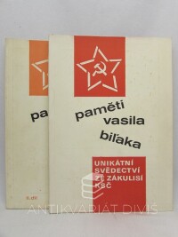 Bilak, Vasil, Paměti Vasila Bilaka I-II, 1991