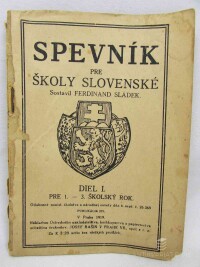 Sládek, Ferdinand, Spevník pre školy slovenské, 1919