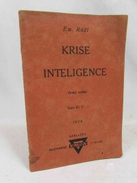 Rádl, Emanuel, Krise inteligence, 1928