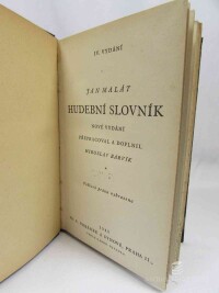 Malát, Jan, Hudební slovník: Nové vydání, 1945