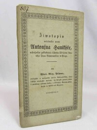 Pohan, Vácal Alexander, Žiwotopis welebného pana Antonína Hanikýře - Nábožného zakladatele ústawu Dědictwí swatého Jana Nepomuckého w Praze, 1840