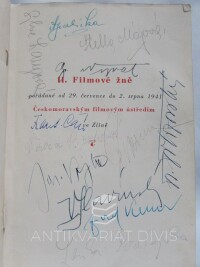 kolektiv, autorů, II. filmové žně pořádané od 29. července do 2. srpna 1941 Českomoravským filmovým ústředím, 1941