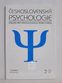 kolektiv, autorů, Československá psychologie: Časopis pro psychologickou teorii a praxi; ročník LIII, číslo 2, 2009