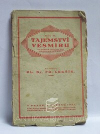 Lukšík, František, Tajemství vesmíru: Tajemné okkultní přírodoléčení, díl II., 1921
