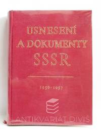 kolektiv, autorů, Usnesení a dokumenty SSSR 1956-1957, 1958