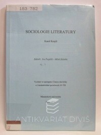 Krejčí, Karel, Sociologie literatury, 2001