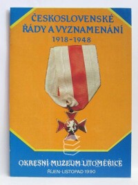 Štíbr, Jan, Československé řády a vyznamenání 1918-1948, 1990