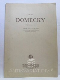 Cmíral, K., Domečky - vystřihovánky (Jihočeský statek, valašský statek, slovácký statek, chalupa z Čičman, východočeská chalupa), 1956