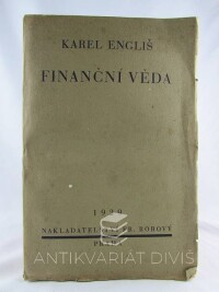 Engliš, Karel, Finanční věda, 1929