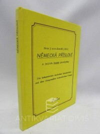kolektiv, autorů, Nejznámější německá přísloví a jejich české protějšky, 1991