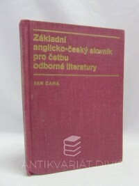 Caha, Jan, Základní anglicko-český slovník pro četbu odborné literatury, 1977