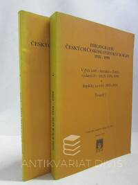 Břeňová, Věra, Rohlíková, Slavěna, Tůma, Oldřich, Bibliografie českých/československých dějin 1918-1999 (2 svazky; 1. Výběr knih, sborníků a článků vydaných v letech 1996-1999 a doplňky za roky 1990-1995; 2. Rejstříky), 1999