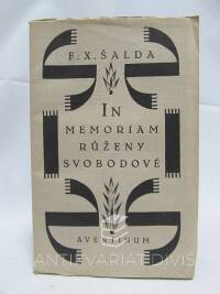 Šalda, František Xaver, In memoriam Růženy Svobodové, 1920