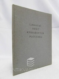 Bradáč, Ludvík, Sešit knihařových poznámek, 1923