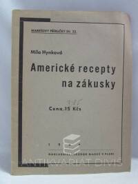 Hynková, Míla, Americké recepty na zákusky, 1946