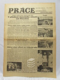 kolektiv, autorů, Práce - List revolučního odborového hnutí 15. 5. 1945, ročník 1, číslo 7: Terezín; Telegram maršála Stalina československé vládě atd., 1945