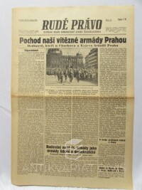 kolektiv, autorů, Rudé právo 18. 5. 1945, číslo 11: Pochod naší vítězné armády Prahou - Hrdinové, kteří u Charkova a Kyjeva bránili Prahu atd., 1945