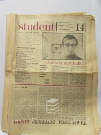 kolektiv, autorů, Student - týdeník mladé inteligence rok 1968 (čísla 14-26, plus číslo 34), rok 1966 (číslo 2), rok 1965 (čísla 11, 13), 1968