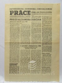 kolektiv, autorů, Práce 29. 8. 1968: Projev Alexandra Dubčeka; Projev presidenta republiky; Několik slov o moskevských jednáních atd., 1968