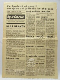 kolektiv, autorů, Týdeník pracujících národního podniku Spolana a občanů města Neratovic 22. 8. 1968, dáno do tisku v 10:30 hodin: Ve Spolaně okupanti nenajdou ani jediného kolaboranta! Atd., 1968