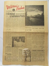 kolektiv, autorů, Večerní Praha 1. 4. 1955, ročník I, číslo 1: První vydání Večerní Prahy, 1955