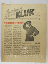 Smrček, František, Toroň, Jindra, Správný kluk, časopis radostného mládí, ročník II, číslo 12, 1944