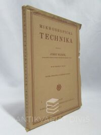 Rejsek, Josef, Mikroskopická technika, 1927