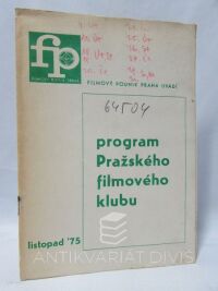 kolektiv, autorů, Program Pražského filmového klubu na měsíc listopad 1975, 1975