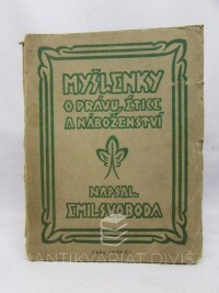 Svoboda, Emil, Myšlenky o právu, étice a náboženství, 1925