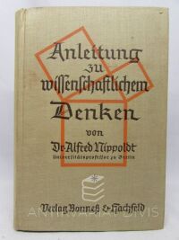 Nippoldt, Alfred, Anleitung zu wissenschaftlichem Denken, 1938