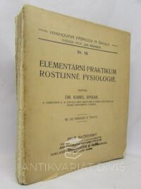 Spisar, Karel, Elementární praktikum rostlinné fysiologie, 1910