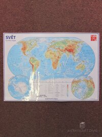 kolektiv, autorů, Nástěnná mapa Svět - fyzická mapa (1:40 000 000) / Seznam států Evropy, 2013