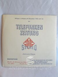 kolektiv, autorů, Telefunken Zeitung: Beilage Zu Jahrgang 32 (Dezember 1959) Heft 126, 0